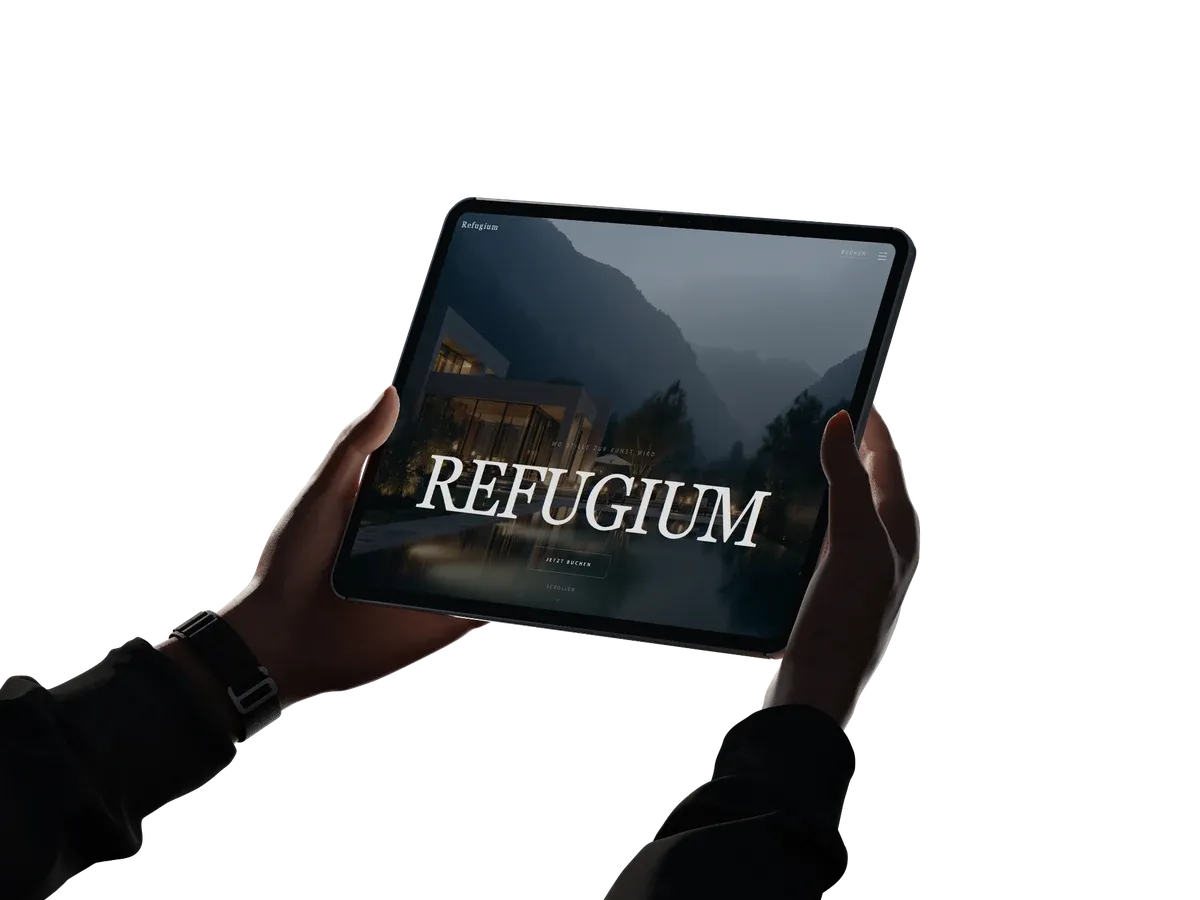 Hotels, Spa & Gastro – Beispiel-Website auf iPad