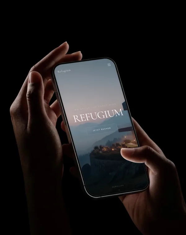 Refugium Hotel Konzeptstudie iPhone-Mockup