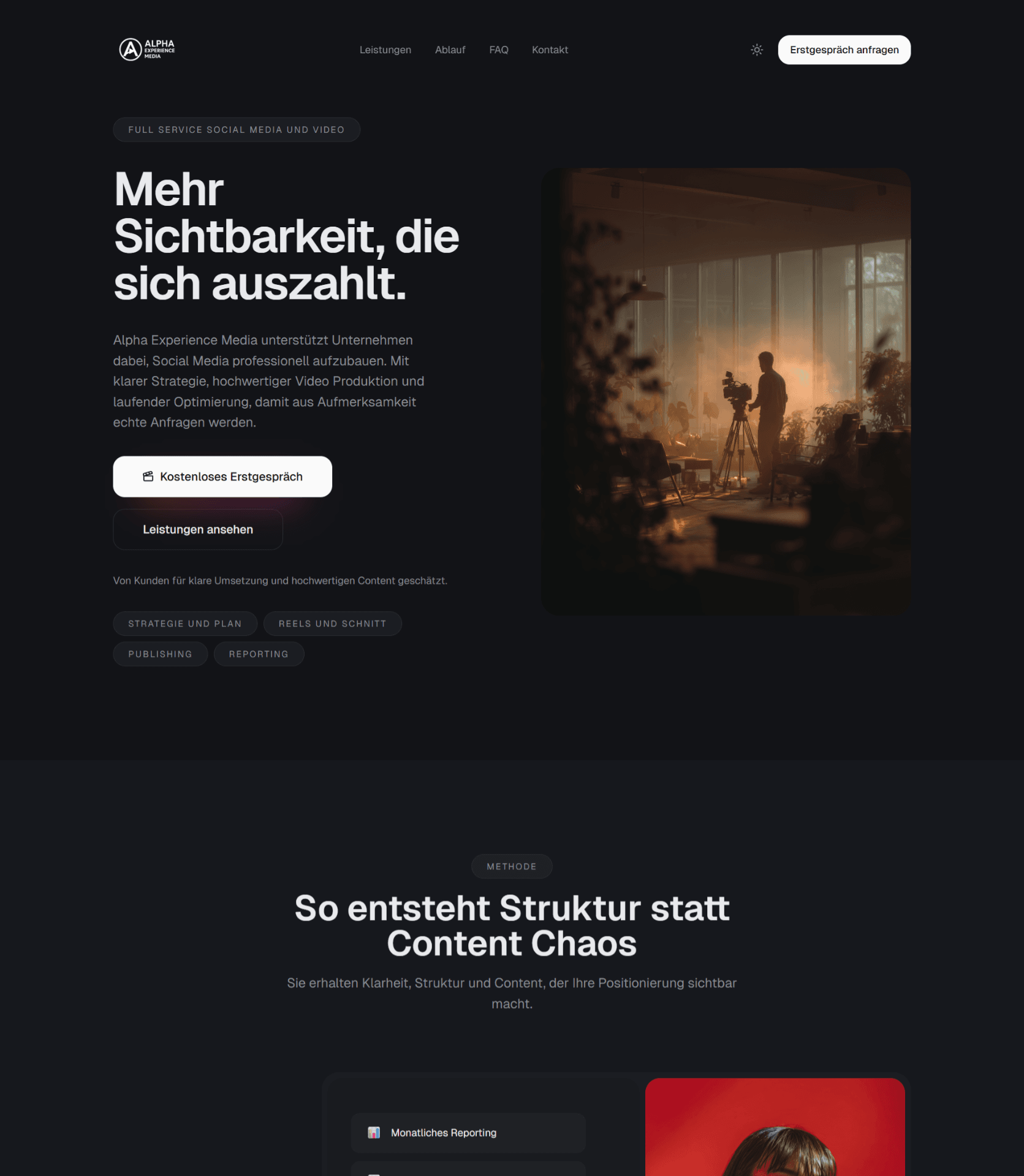 Alpha Experience Media – Dark Mode