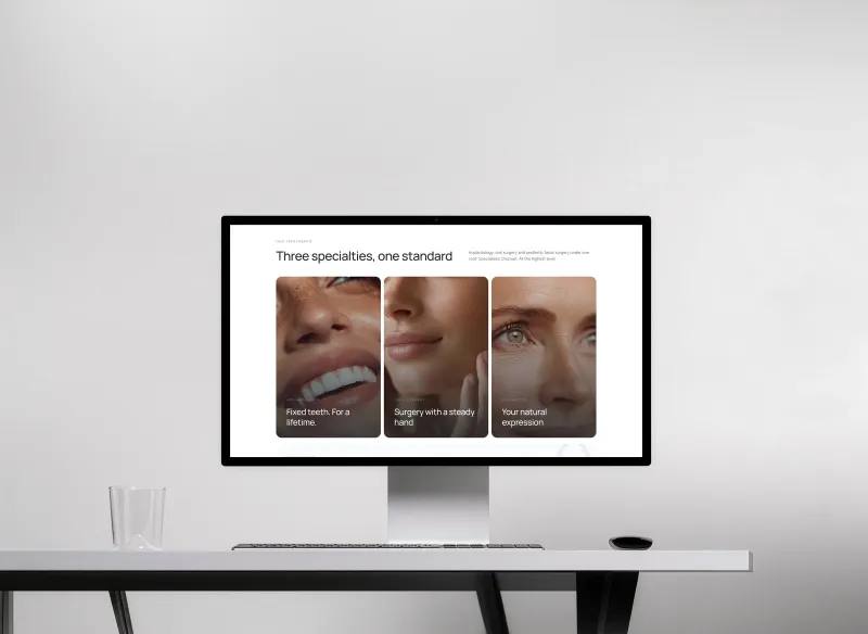Luma Zahnklinik Konzeptstudie auf einem iMac