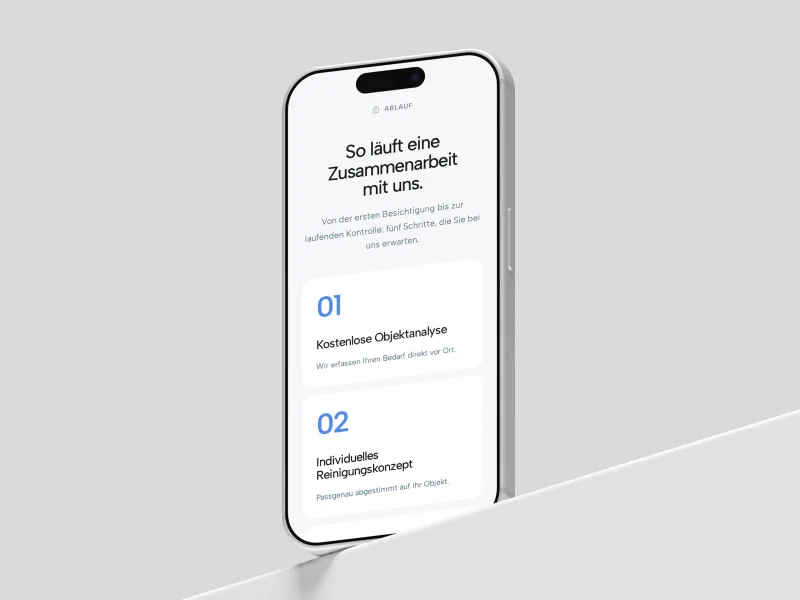 Polar Dienstleistungen Website auf einem iPhone