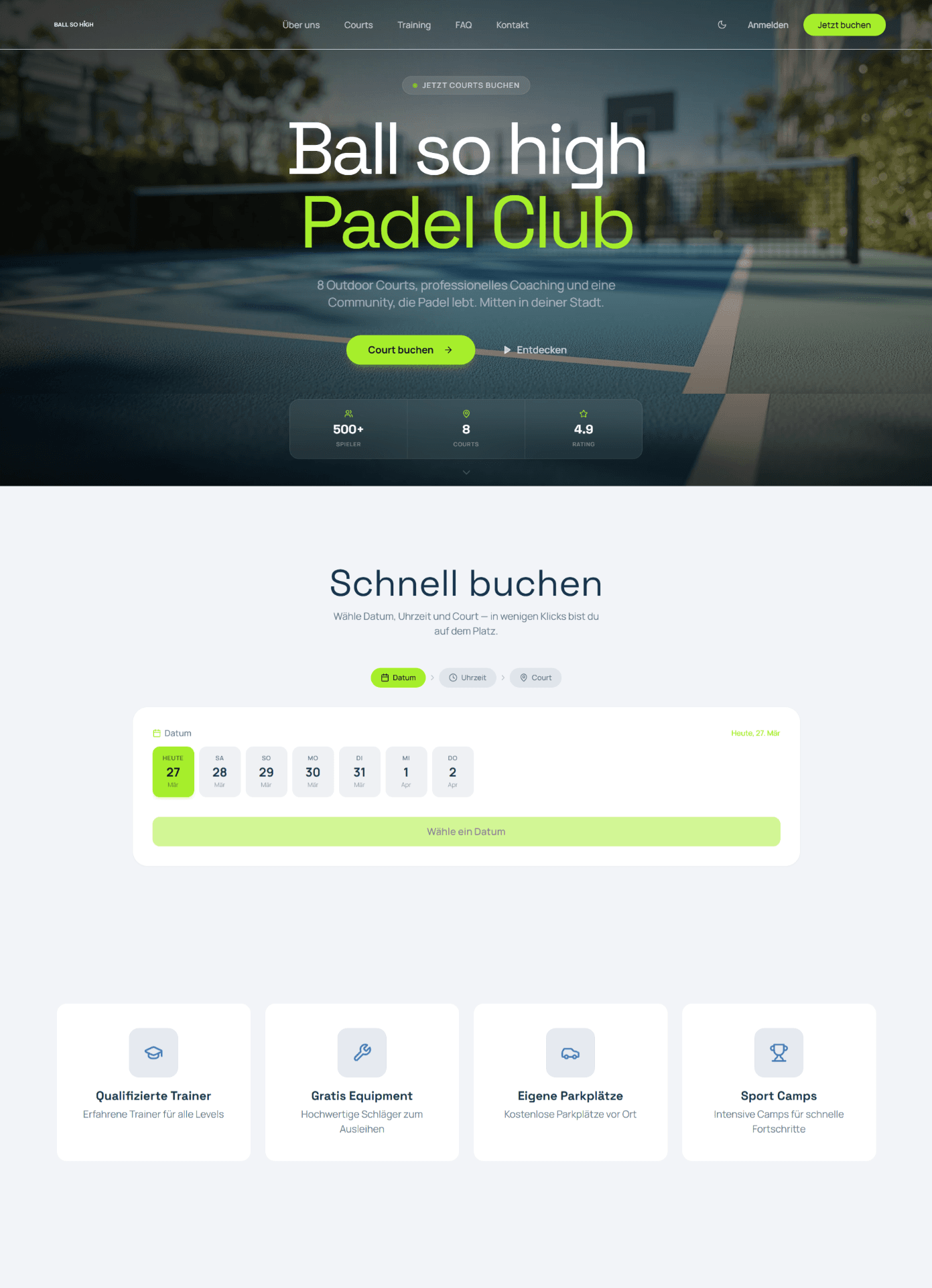 Ball So High Padel Club Website