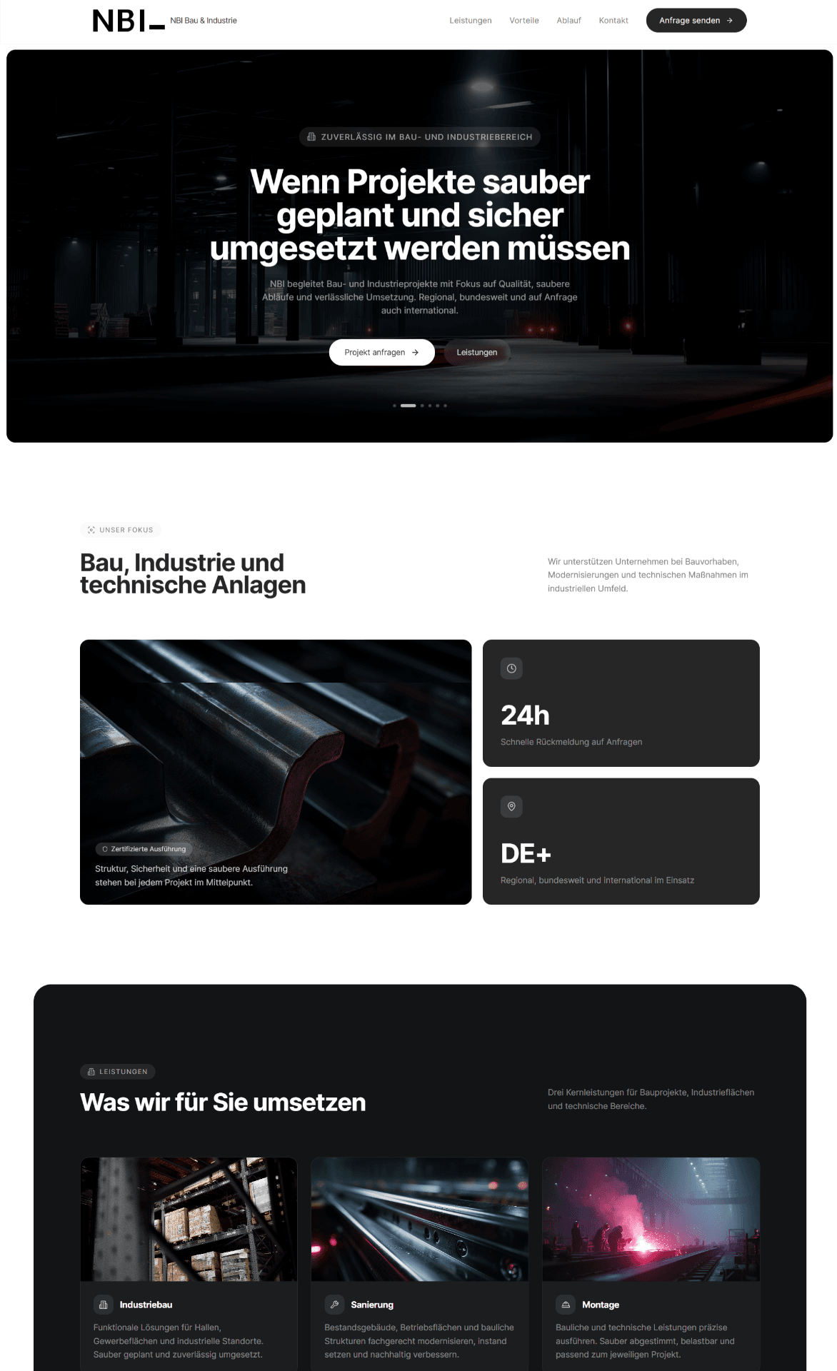 NBI Bau & Industrie Website